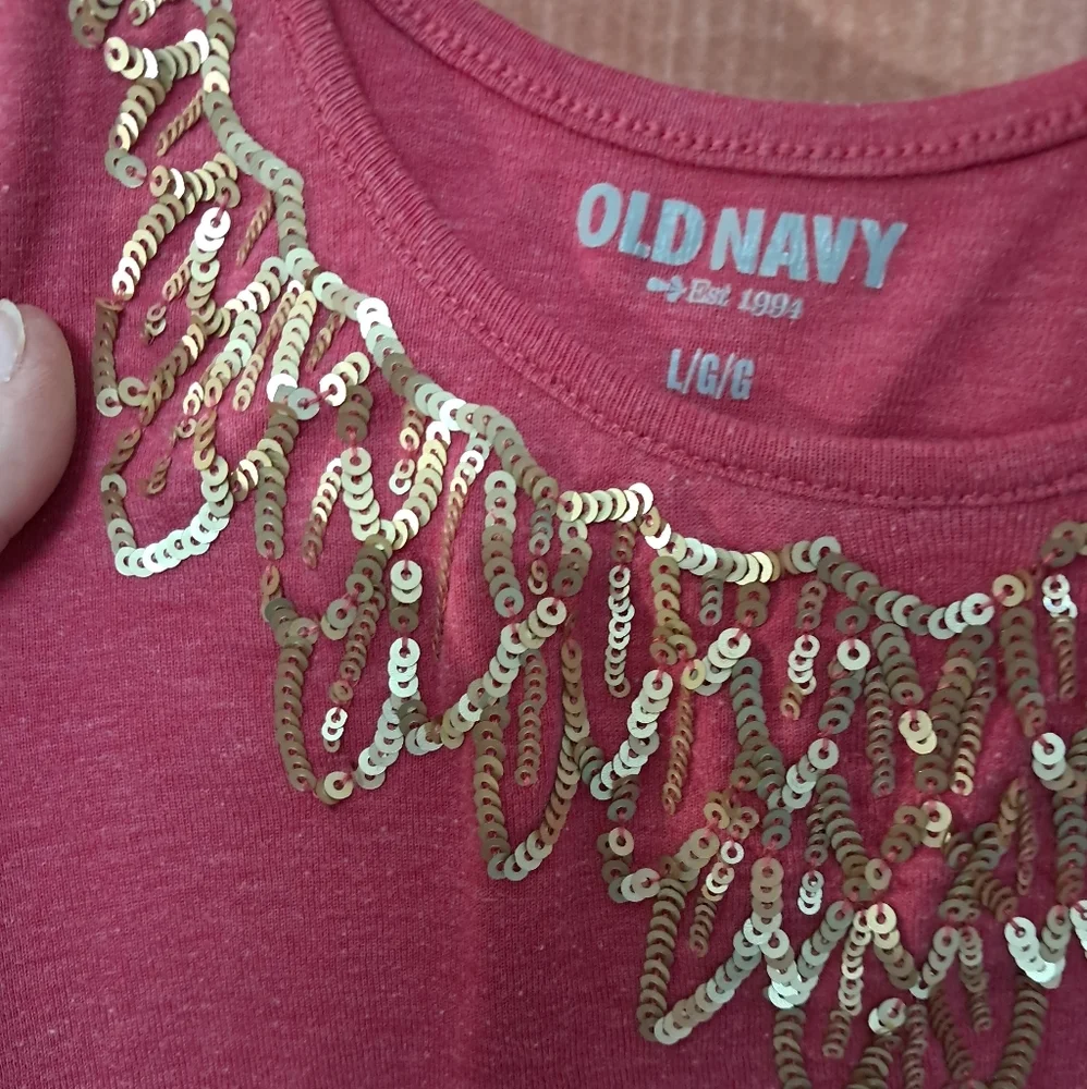 Old navy size large pink and gold tank top - Picture 2 of 3